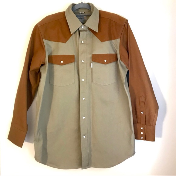 Carhartt Mens Lg Western Shirt Canvas 